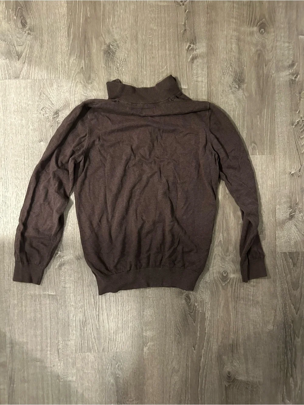 L.L. Bean Men's Dark Brown Quarter-Zip Sweater Cotton-Cashmere
